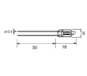 Signalinė neoninė lemputė 65-90V 0.3mA 6x18mm
