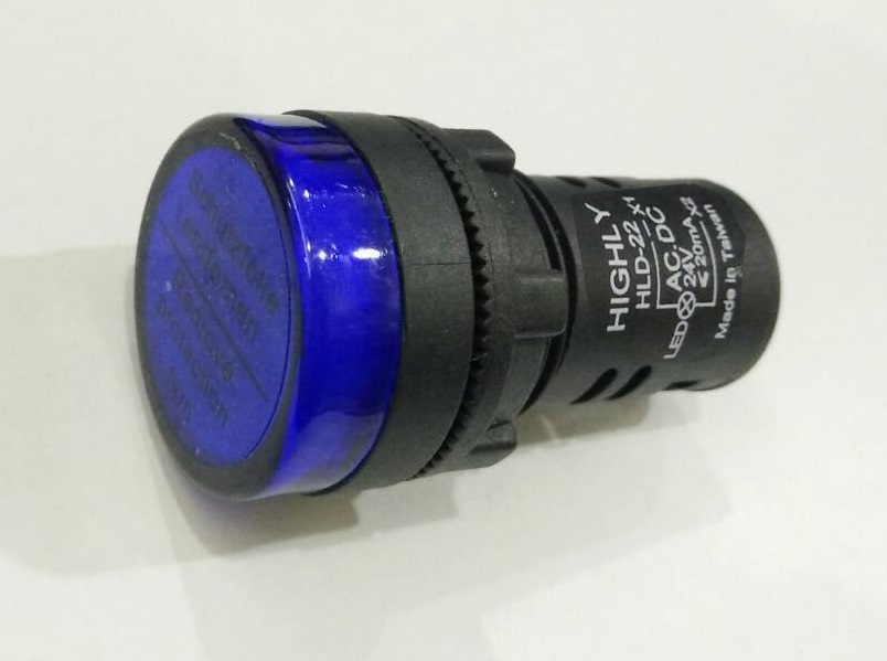 Signalinė lemputė su korpusu Ø22mm LED mėlyna 24V HIGHLY