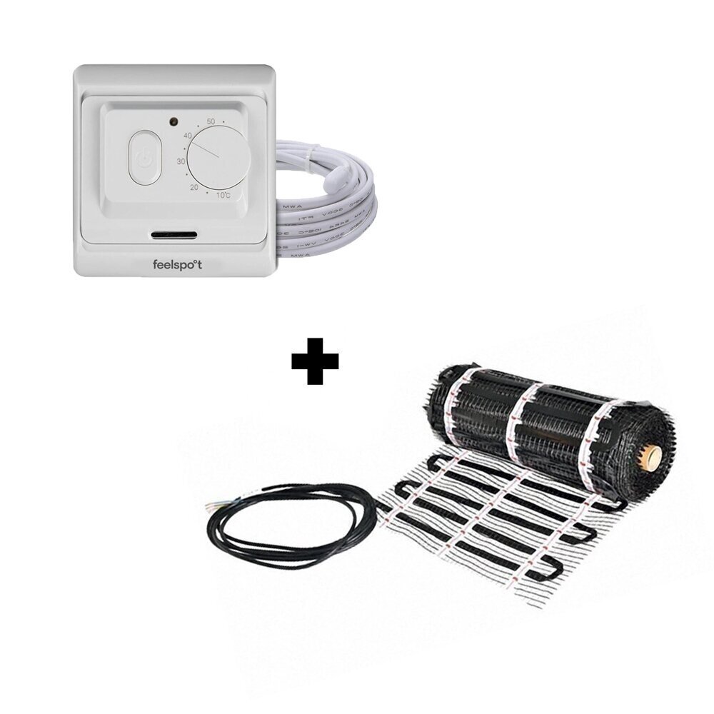 Grindinio šildymo tinklelis Warmset BLACK WHB-3.5-85 su neprogram. termostatu Feelspot WTH71.36