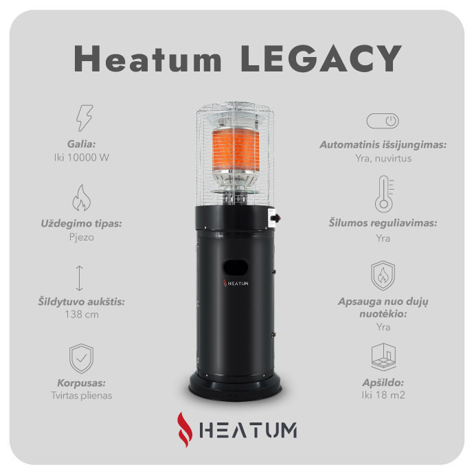 Heatum Legacy Dujinis šildytuvas su dujų balionu