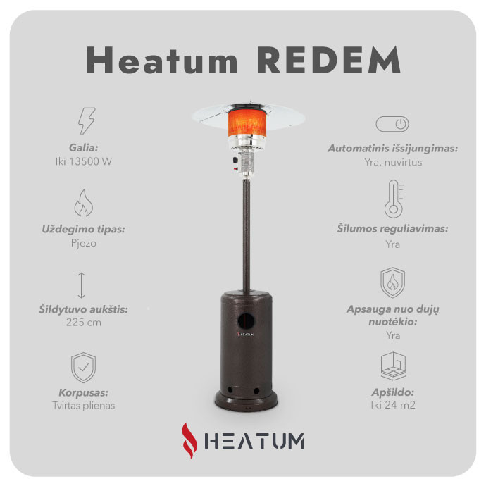 Heatum Redem Dujinis šildytuvas su dujų balionu