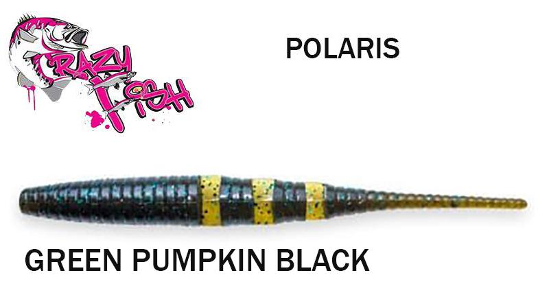 Guminukas Crazy fish Polaris 10.0 cm GREEN PUMPKIN BLACK Kalmaro