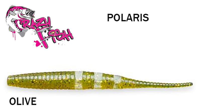 Guminukas aromatizuotas Crazy fish Polaris 5.4 cm OLIVE Kalmaro