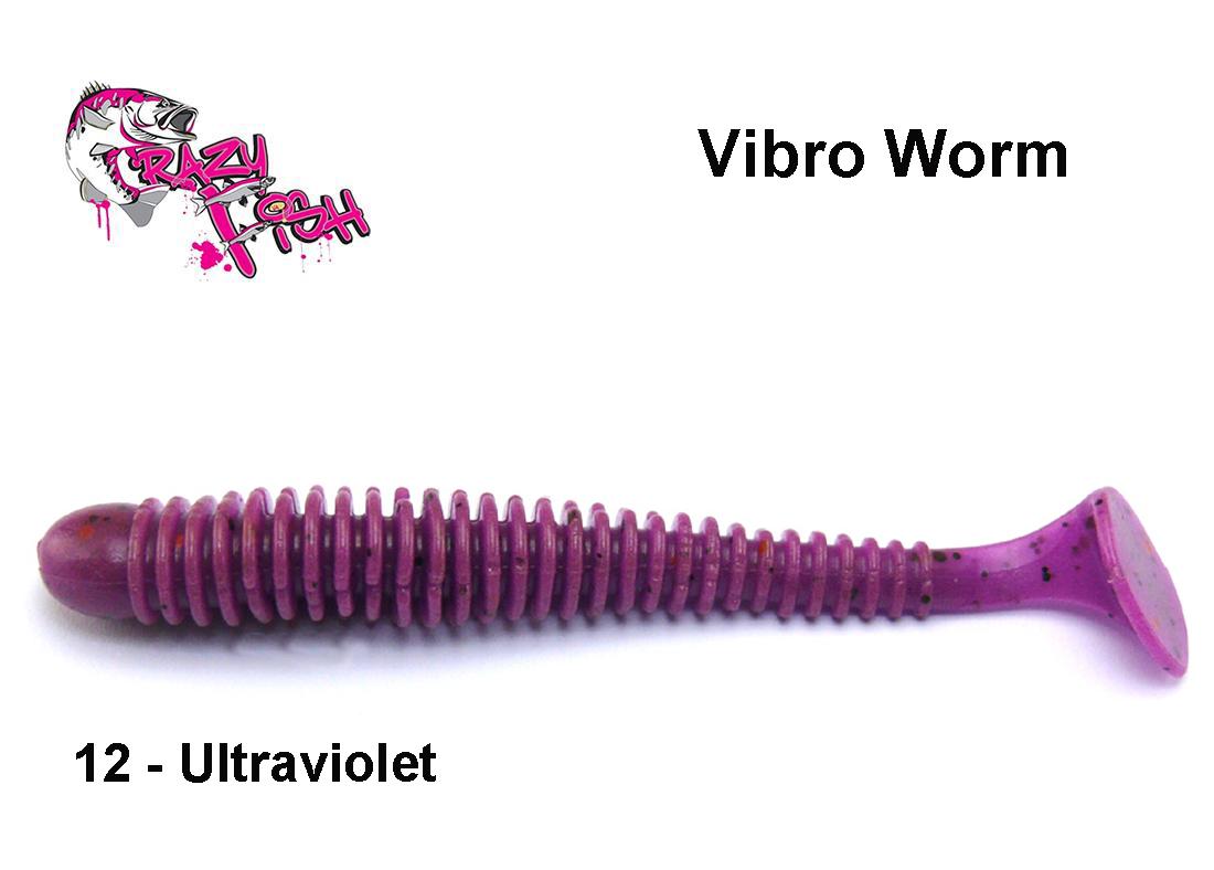 Guminukas Crazy Fish Vibro Worm Ultraviolet 11.5 cm