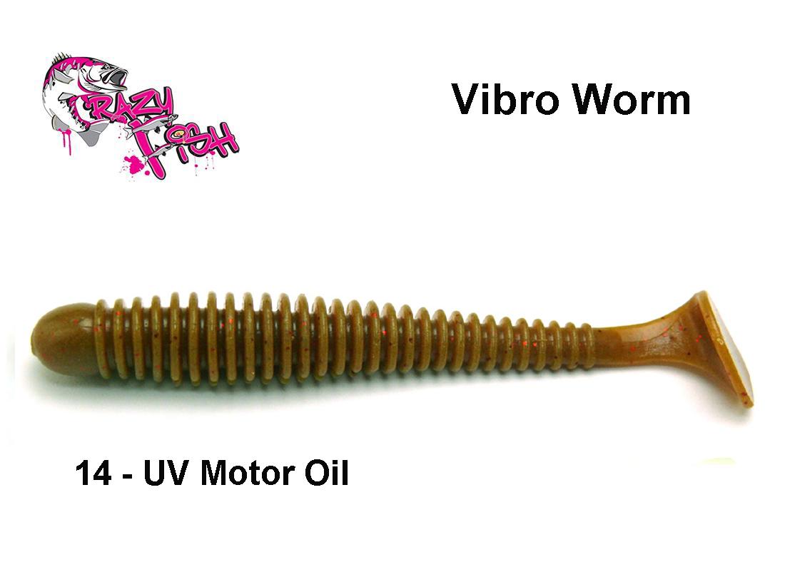 Guminukas Crazy Fish Vibro Worm UV Motor Oil 7.5 cm