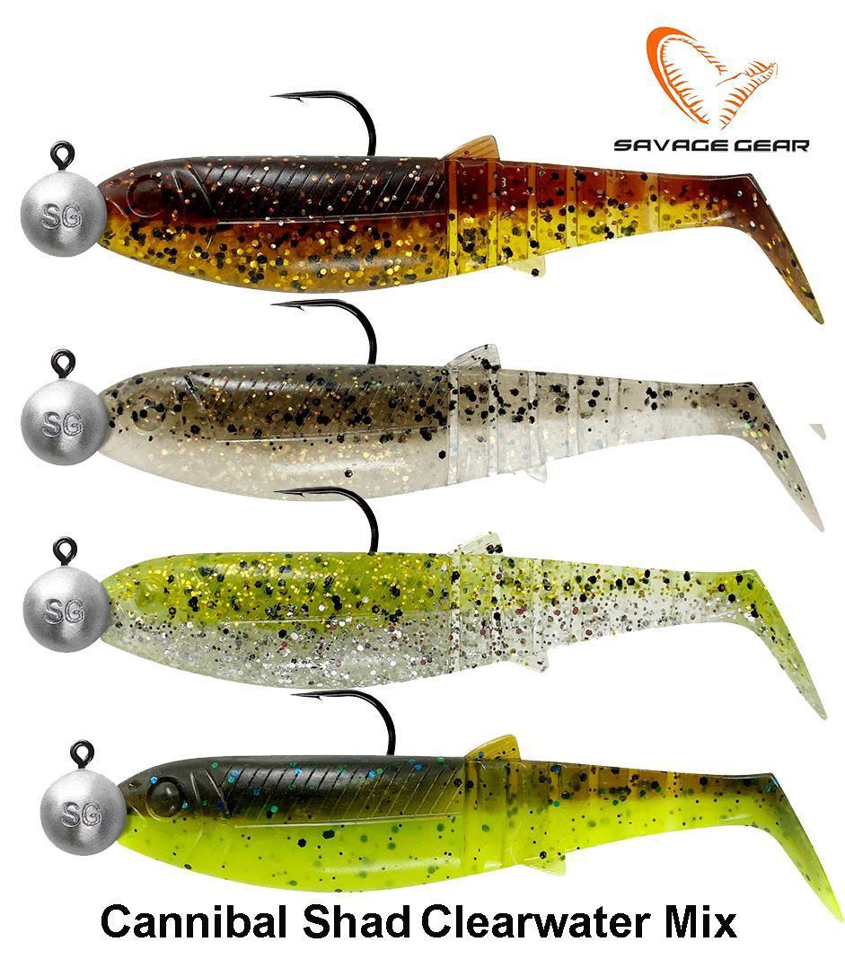 Masalų rinkinys Savage Gear Cannibal Shad skaidriam vandeniui 6.8 cm