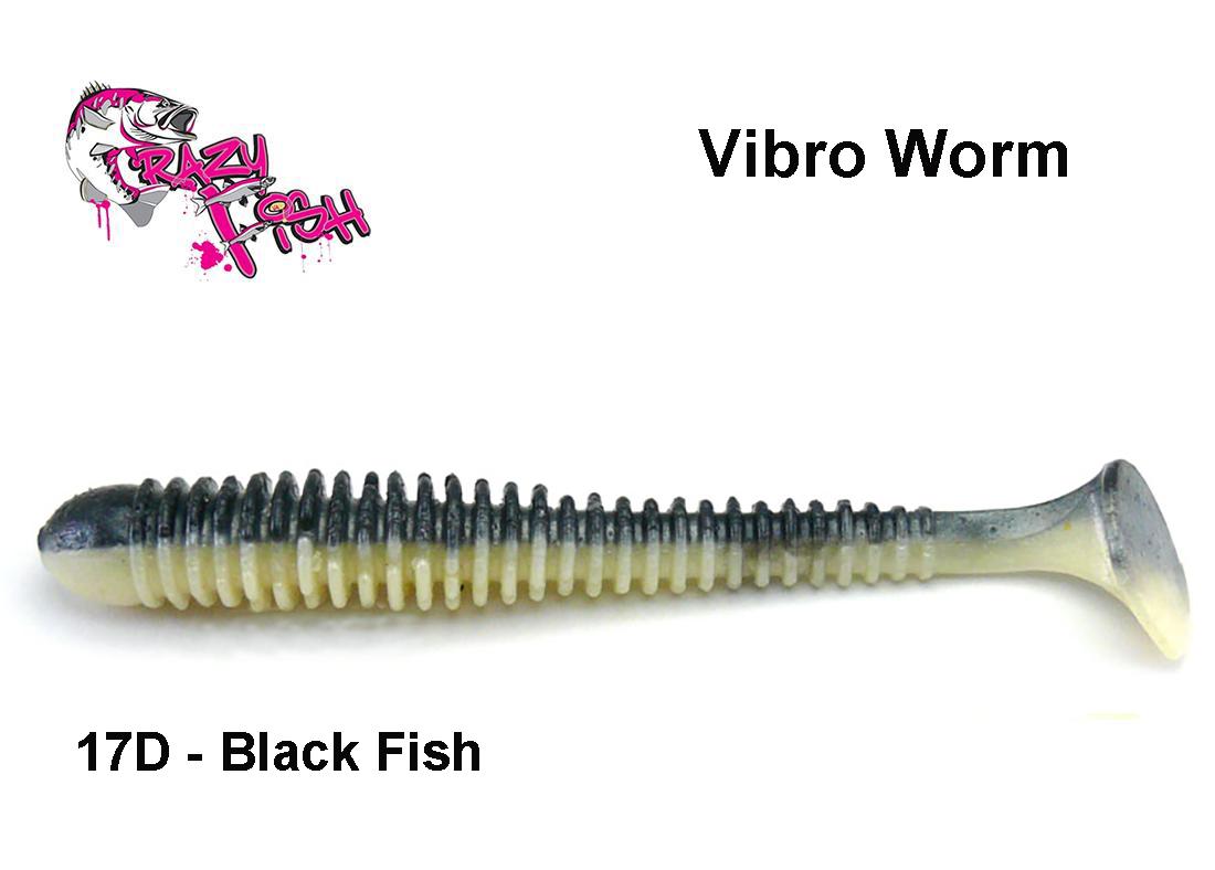 Guminukas Crazy Fish Vibro Worm Black Fish 10 cm
