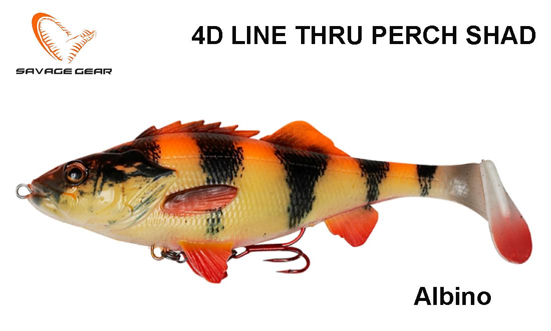 Masalas Savage Gear 4D line Thru Perch Shad Albino 12.5 cm