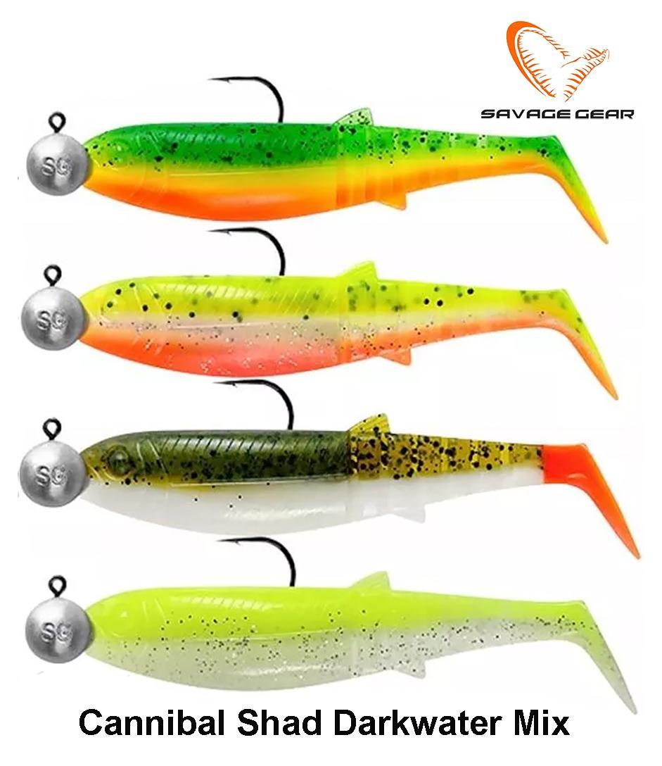Masalų rinkinys Savage Gear Cannibal Shad tamsiam vandeniui 8 cm