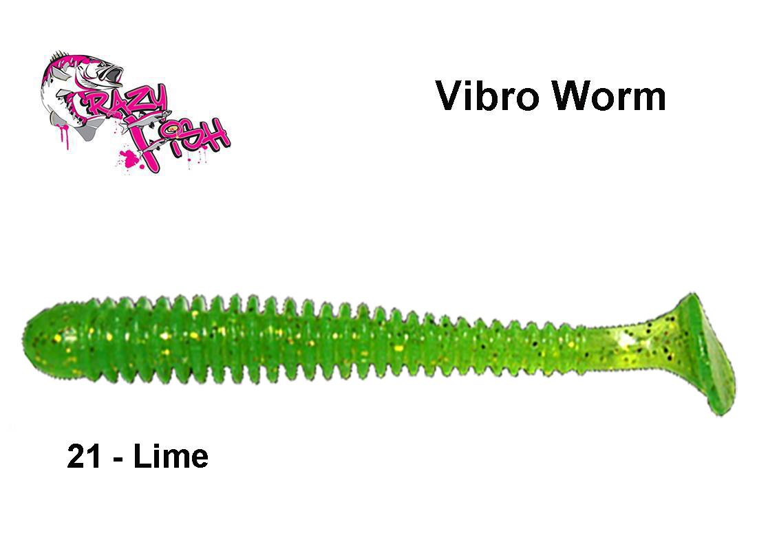 Guminukas Crazy Fish Vibro Worm Lime 7.5 cm