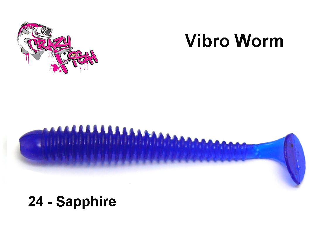 Guminukas Crazy Fish Vibro Worm Sapphire 5 cm