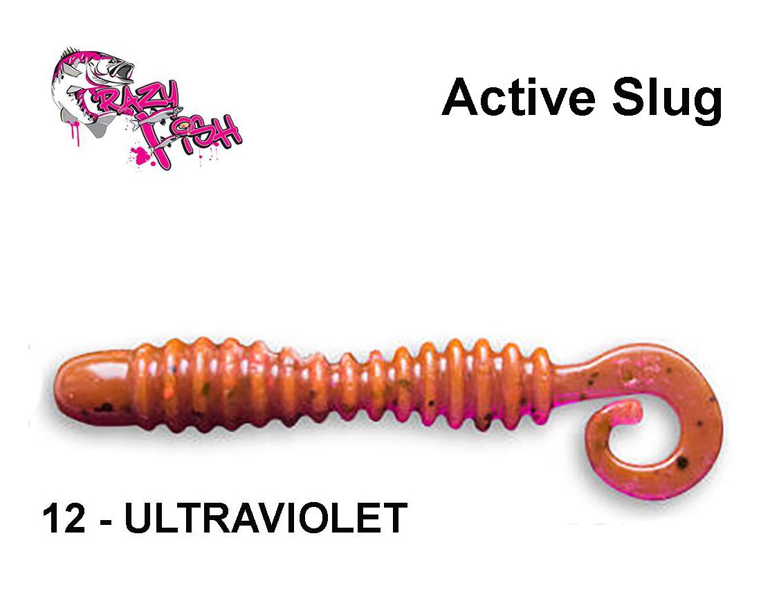 Silikoninis masalas Crazy Fish Active Slug Ultraviolet 5 cm