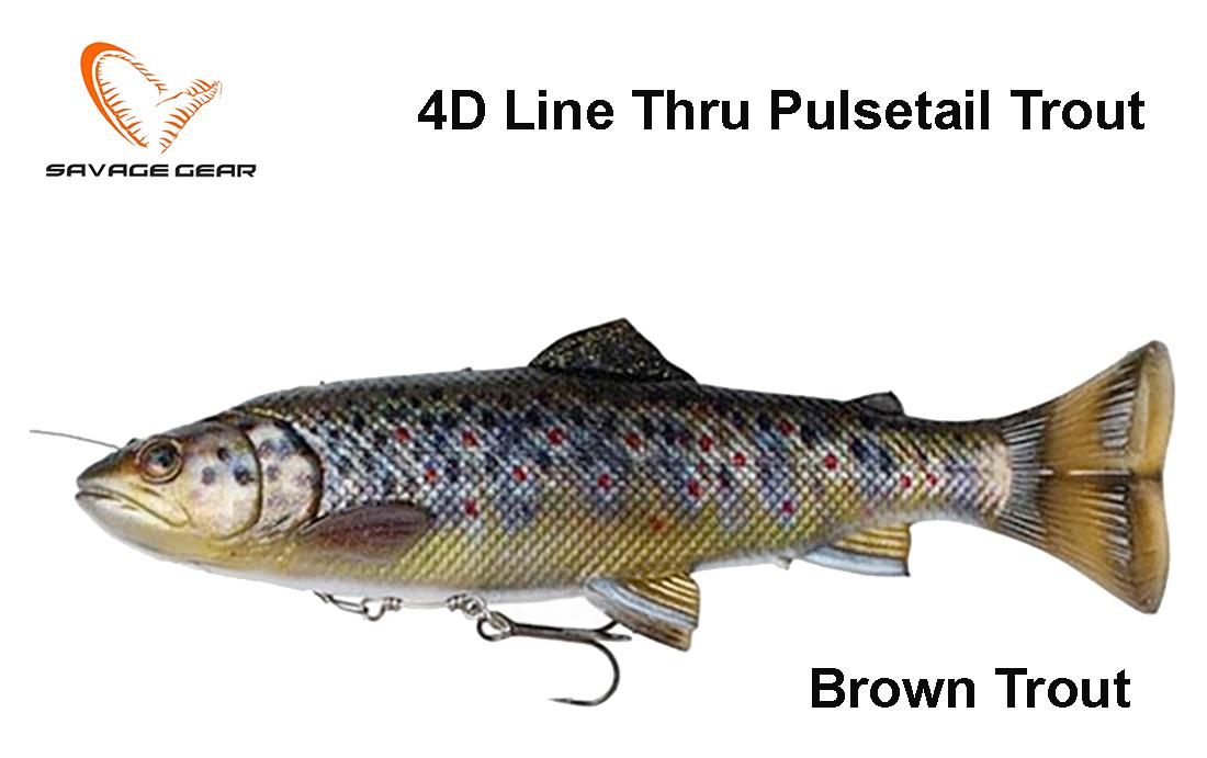 Masalas Savage Gear 4D Line Thru Pulsetail Trout Brown truot 16 cm