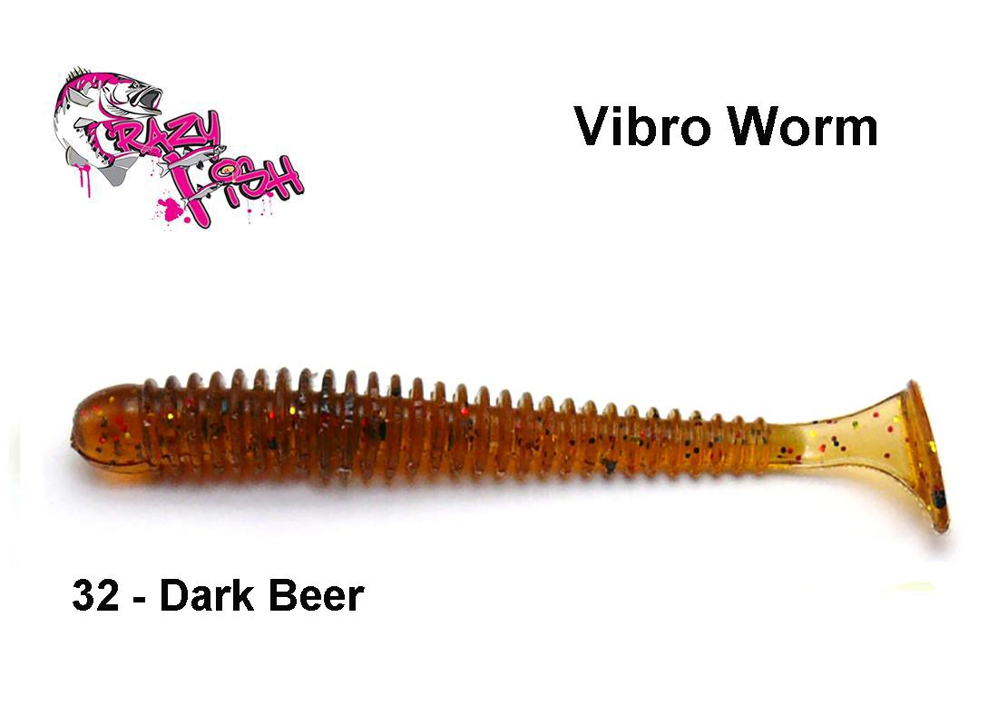 Guminukas Crazy Fish Vibro Worm Dark Beer 7.5 cm