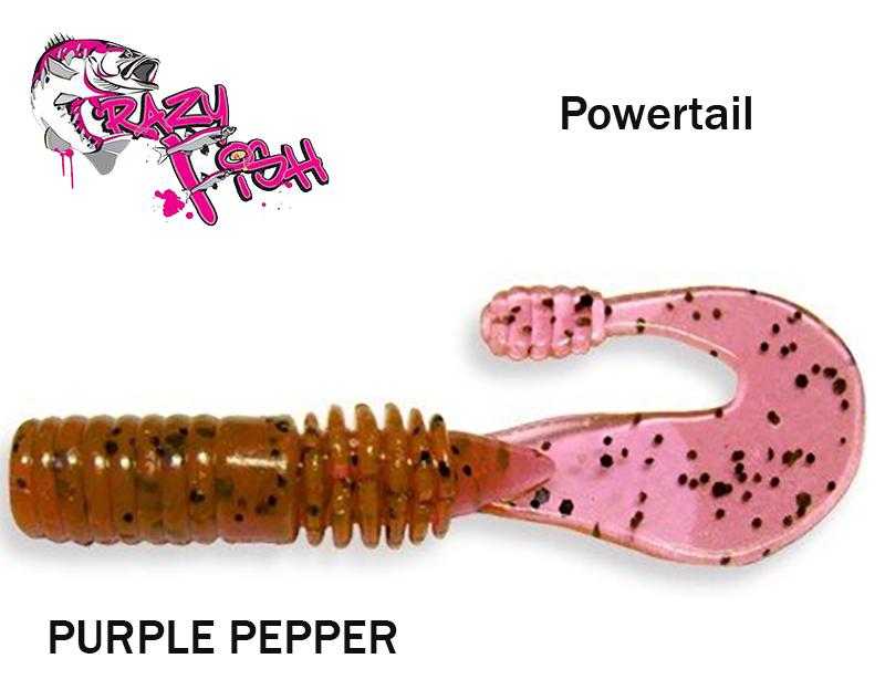 Guminukas aromatizuotas Crazy Fish Powertail PURPLE PEPPER 7cm Krevetės