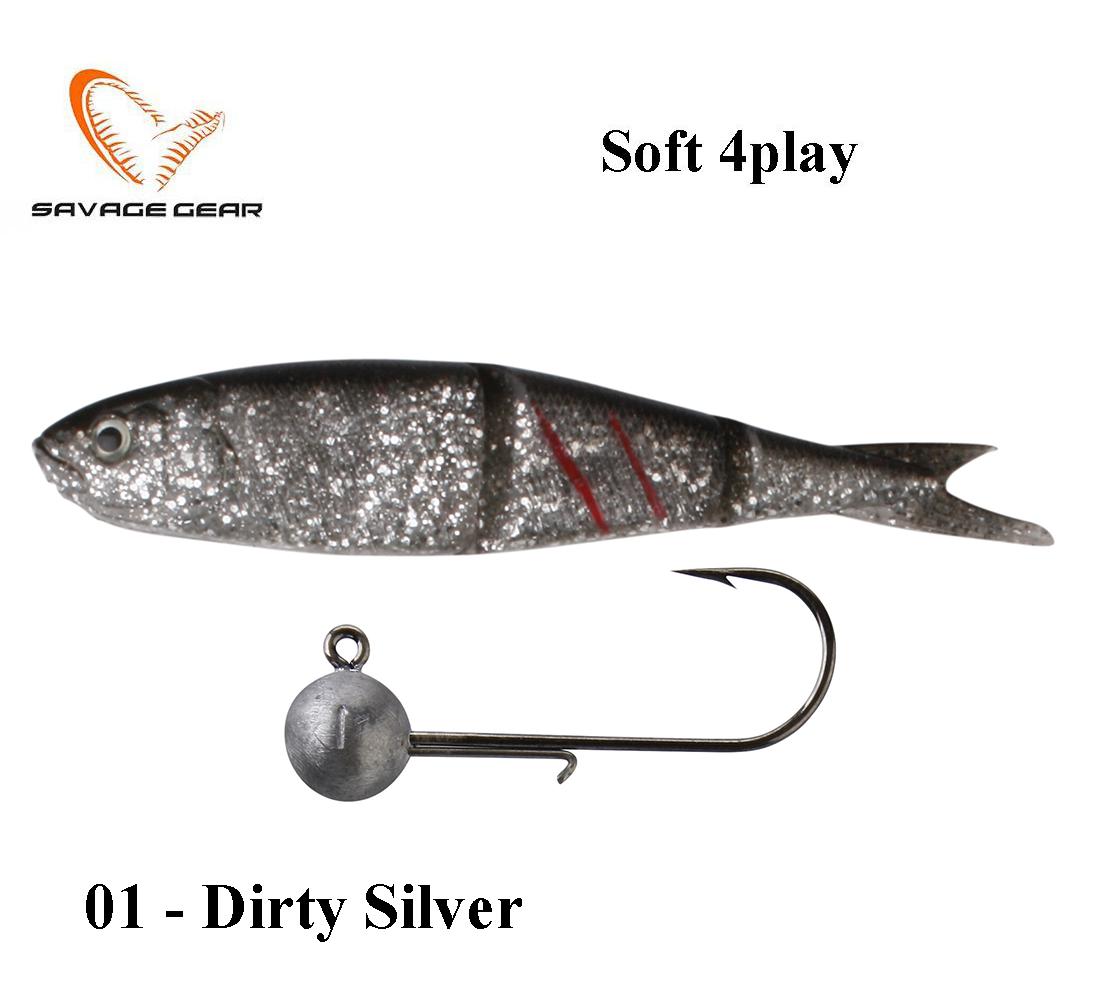 Masalas Savage Gear Loose Body Soft 4Play SWIM&JERK Dirty Silver 8 cm
