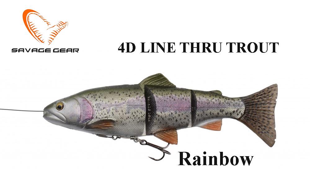 SAVAGE GEAR 4D Line Thru Trout Lėtai skęstantis Rainbow 20 cm