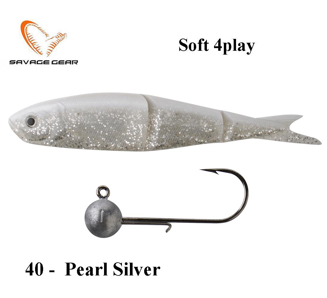 Masalas Savage Gear Loose Body Soft 4Play SWIM&JERK Pearl Silver 8 cm
