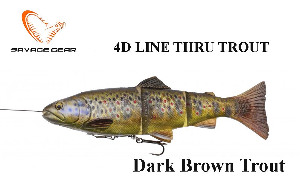 SAVAGE GEAR 4D Line Thru Trout Vidutiniai skęstantis Dark Brown 15 cm