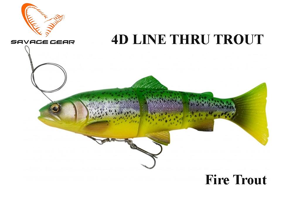 SAVAGE GEAR 4D Line Thru Trout Vidutiai skęstantis Fire Trout 15 cm