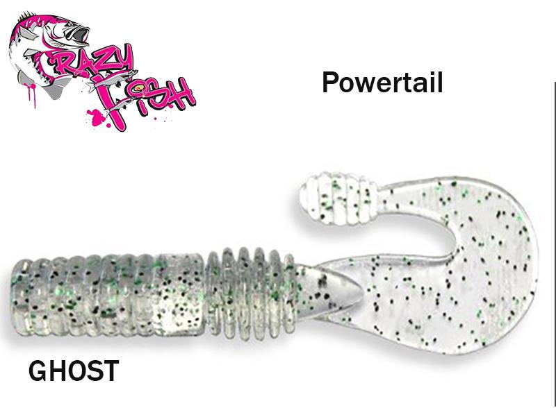 Guminukas aromatizuotas Crazy Fish Powertail GHOST 7cm Krevetės