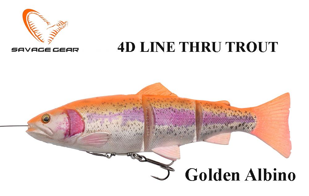 SAVAGE GEAR 4D Line Thru Trout Vidutiniai skęstant Golden Albino 20 cm