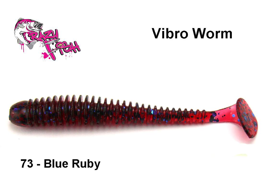 Guminukas Crazy Fish Vibro Worm Blue Ruby 6.5 cm