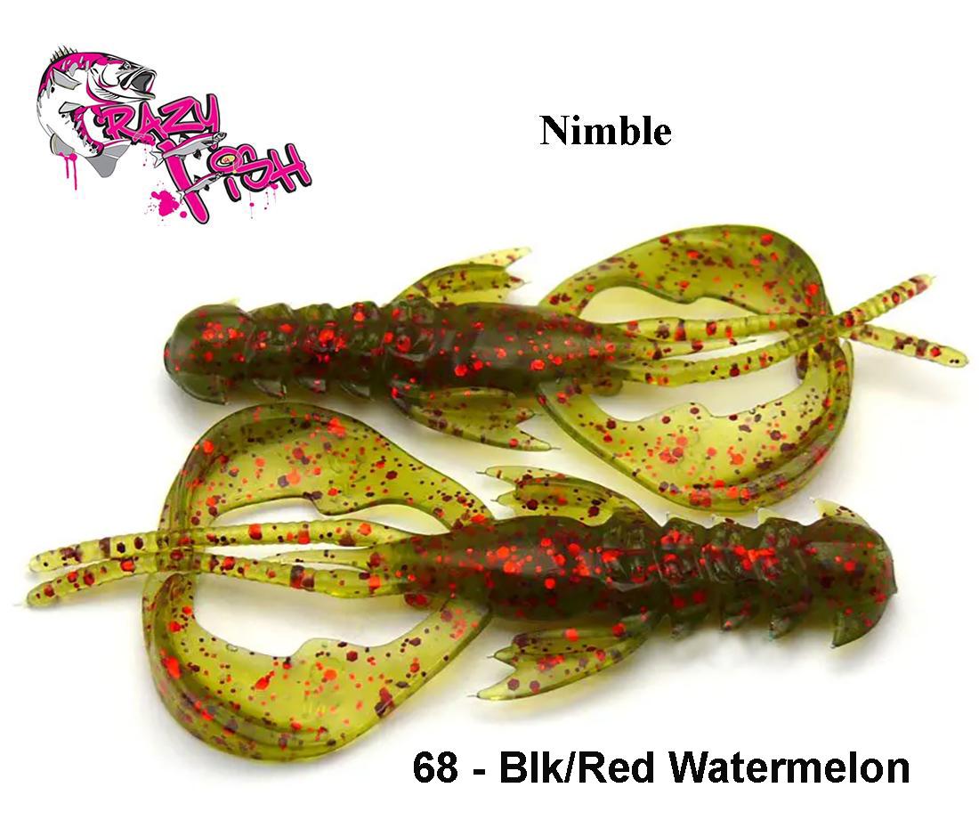 Masalas Crazy Fish Nimble 1.6"(4cm) Blk/Red Watermelon Kalmaro