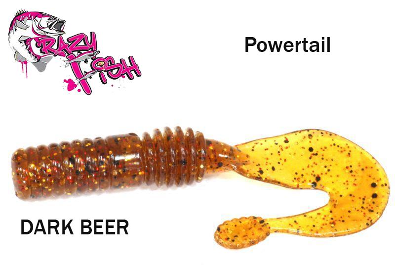 Guminukas aromatizuotas Crazy Fish Powertail DARK BEER 7cm Krevetės
