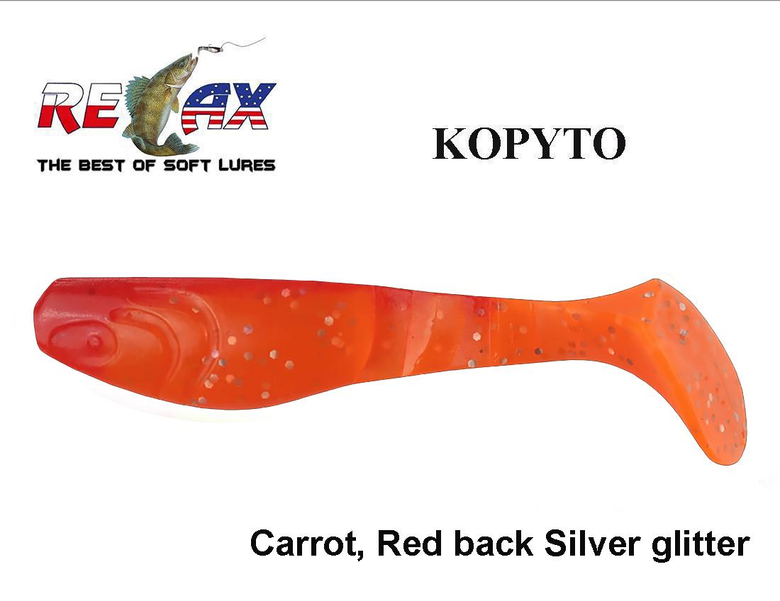Relax guminukas Kopyto S171 Carrot, Red back Silver glitter 6.3 cm