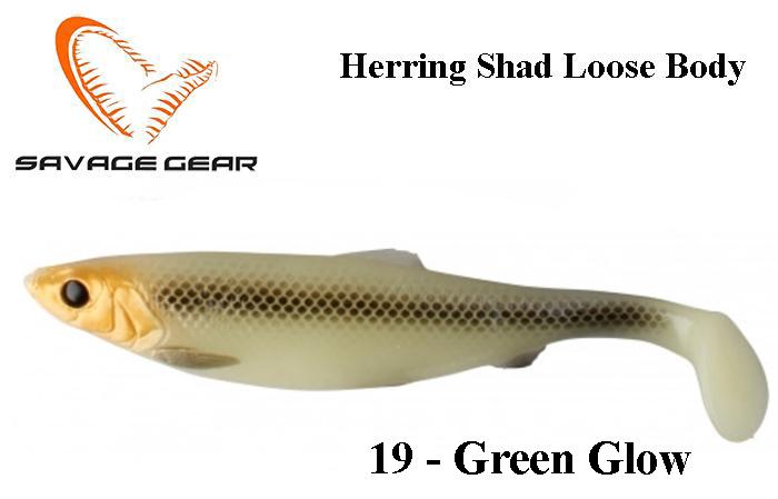 Guminukas Herring Shad Loose Body Green Glow 32 cm 230g 32 cm