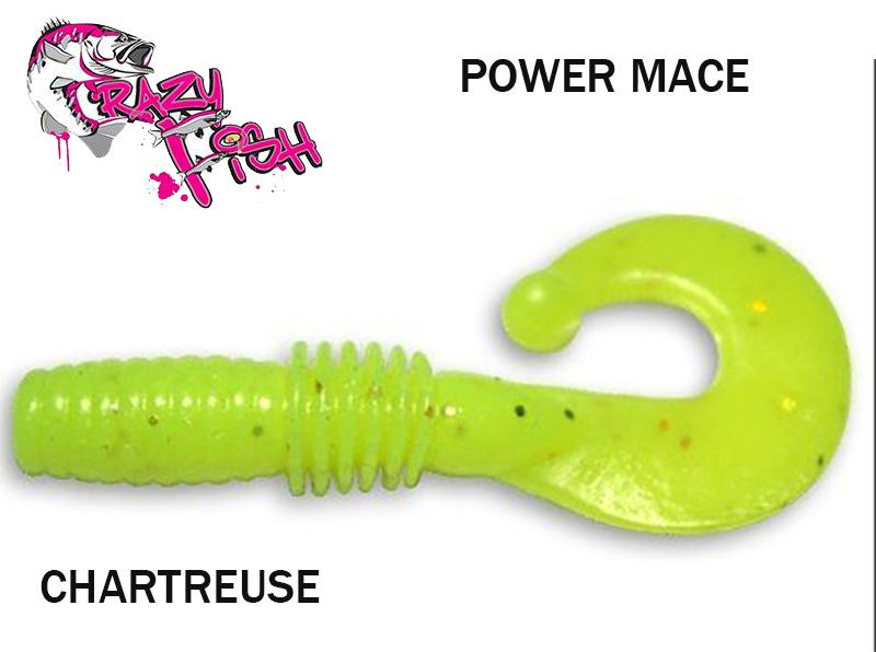 Guminukas Crazy fish Power Mace CHARTREUSE 4 cm Anyžiai