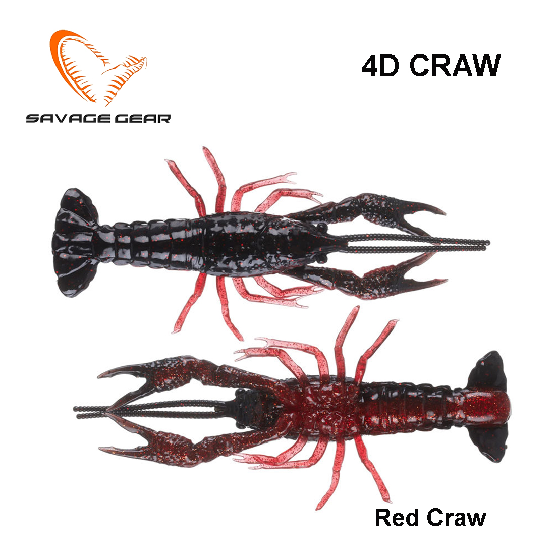Guminukas Savage Gear 4D Craw Plaukiojantis Red Craw 7.5 cm