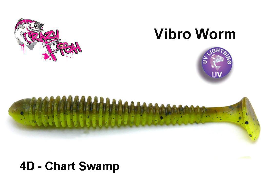 Guminukas Crazy Fish Vibro Worm Chart Swamp 10 cm