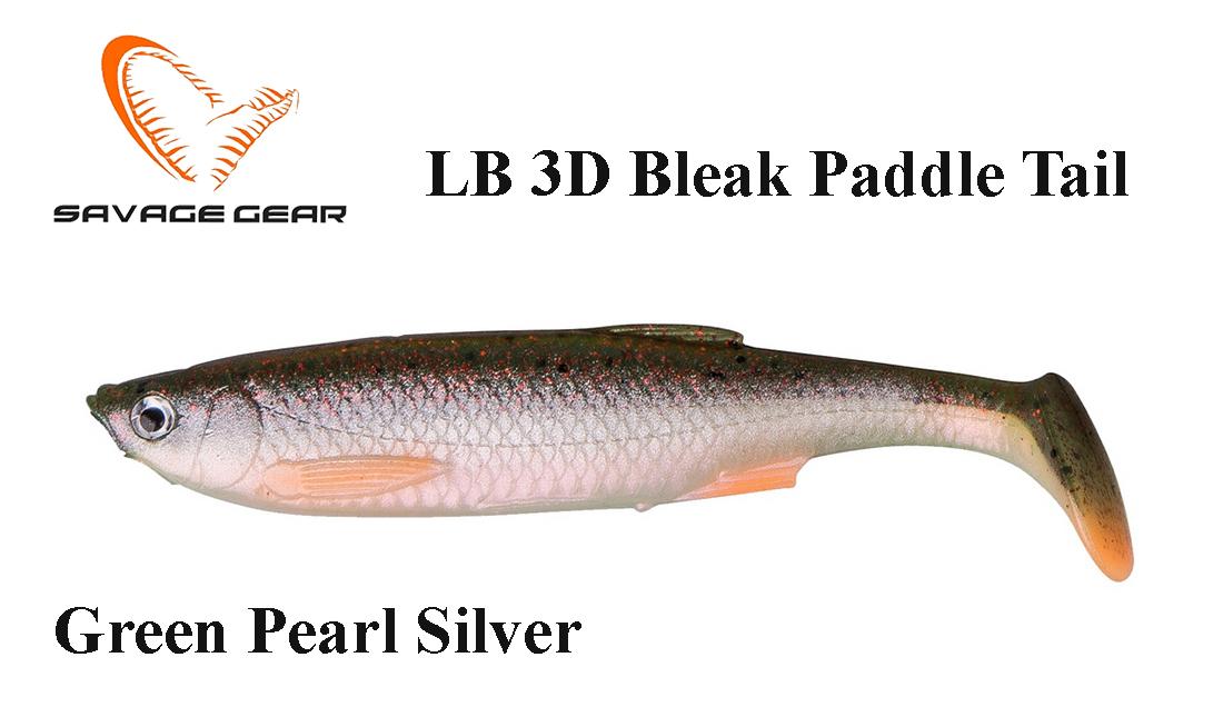 Savage gear LB 3D Bleak Paddle Tail guminukas Green Pearl Silver 8 cm