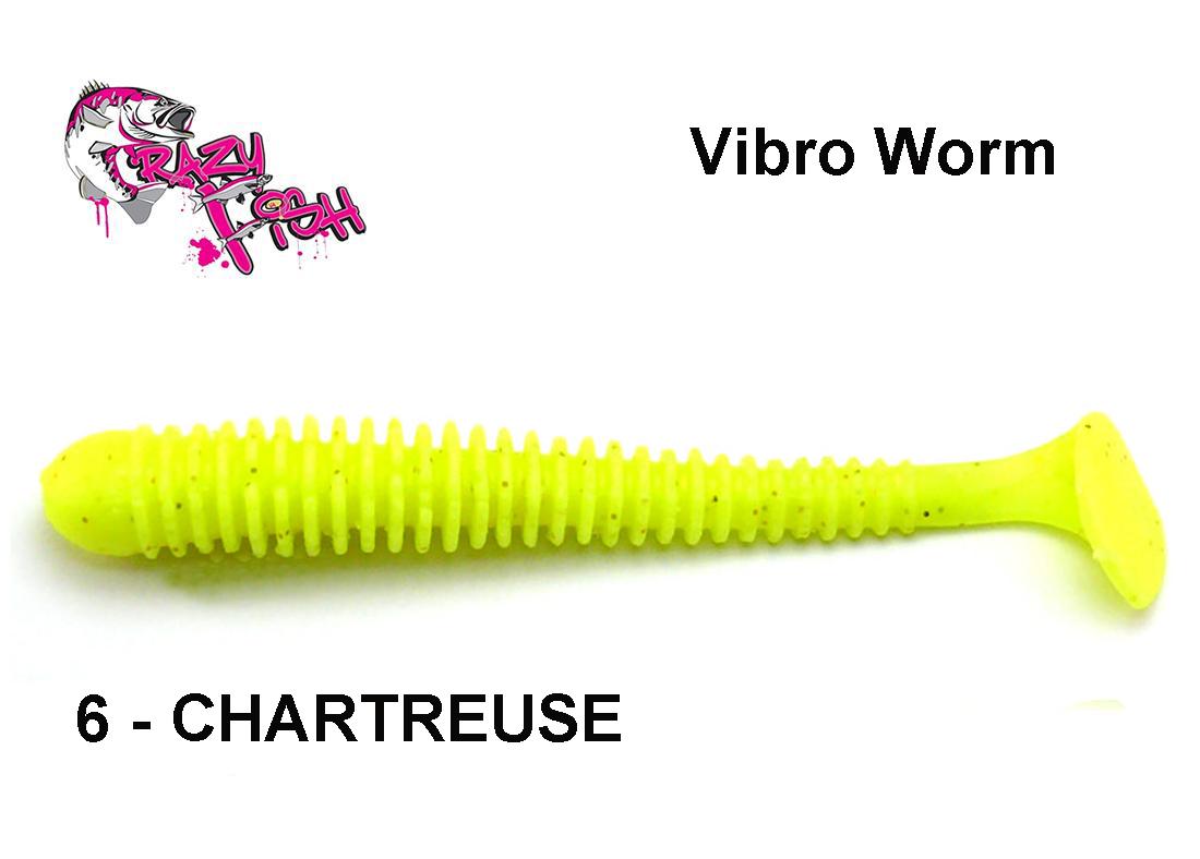 Guminukas Crazy Fish Vibro Worm Chartreuse 7.5 cm