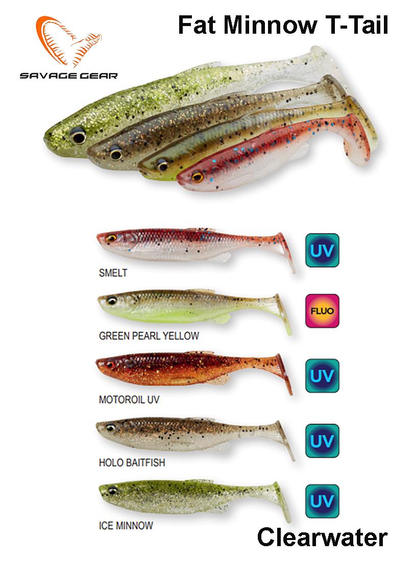 Guminukai Savage Gear Fat Minnow T-Tail Clearwater Mix 7.5 cm