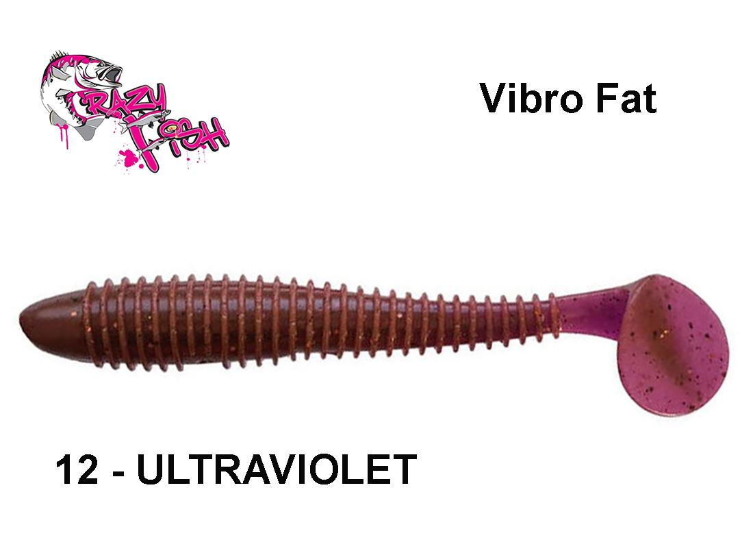 Silikoninis masalas Crazy Fish Vibro Fat 6.8 17 cm Ultraviolet Kalmaro