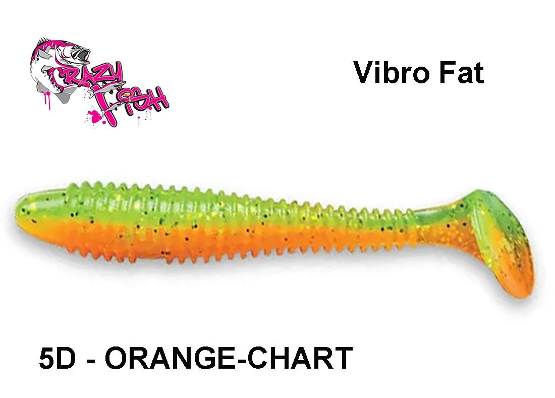 Silikoninis masalas Crazy Fish Vibro Fat 6.8 17 cm Orange Chart Kalmaro