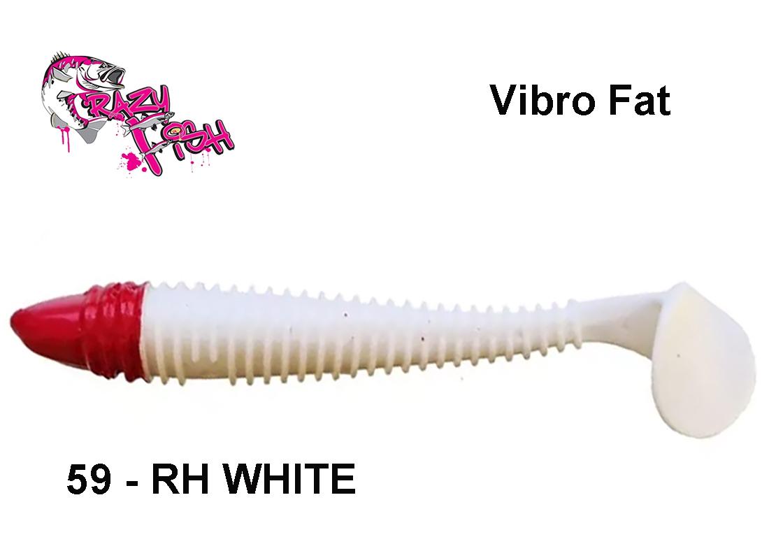 Silikoninis masalas Crazy Fish Vibro Fat 6.8 17 cm RH White Kalmaro