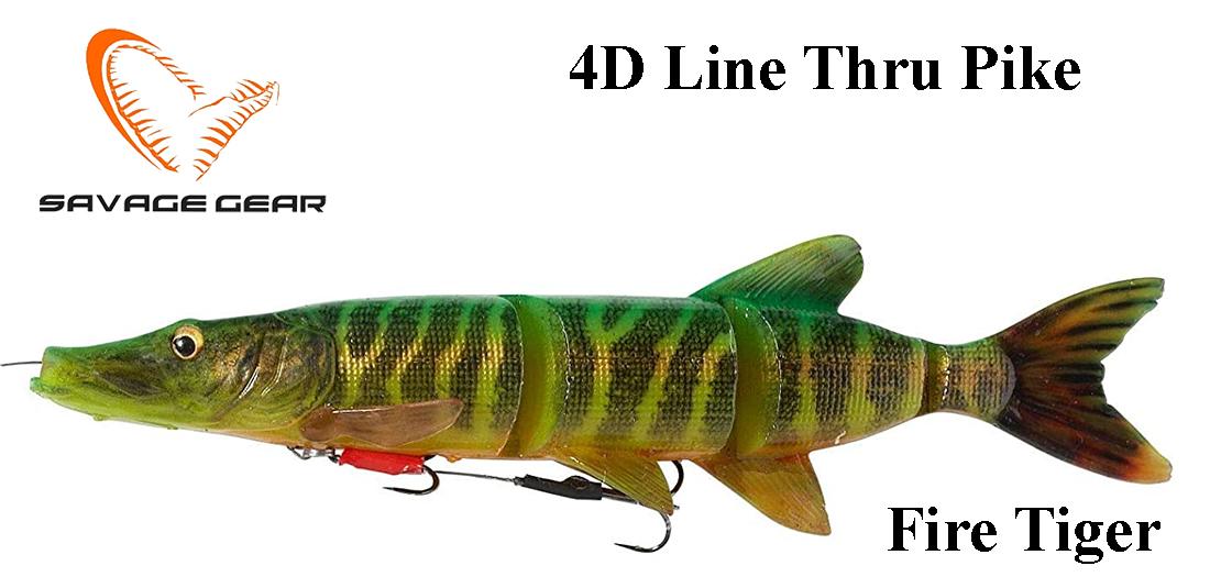 Guminukas Savage Gear 4D Line Thru Pike Fire Tiger 48 cm