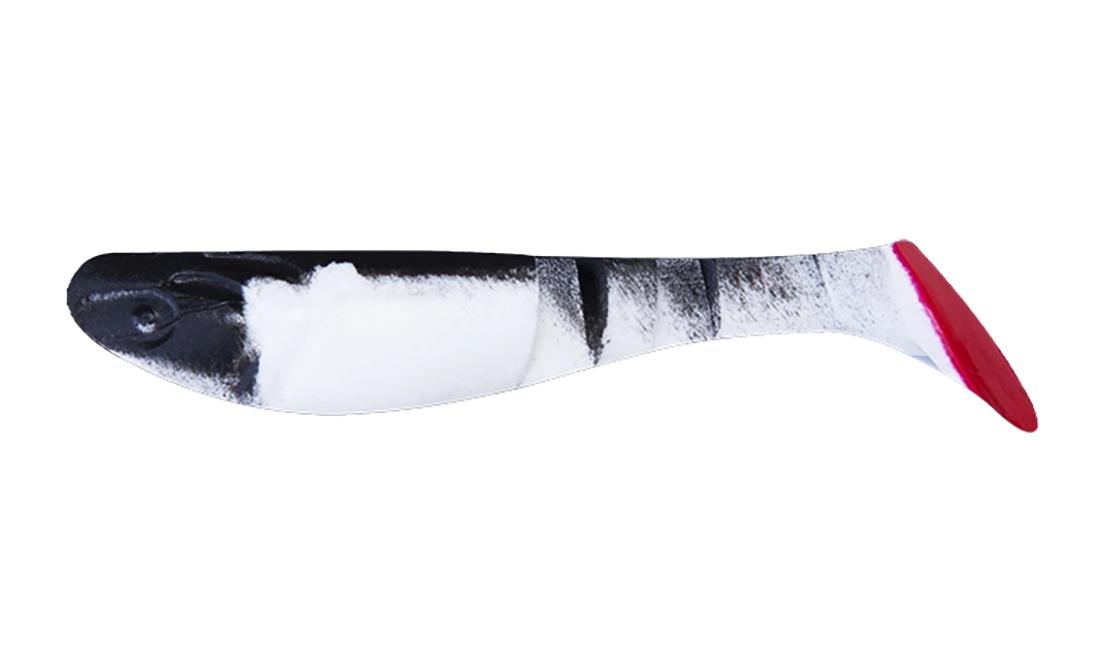Relax guminukas Kopyto S002R White Black back Red Tail 15 cm