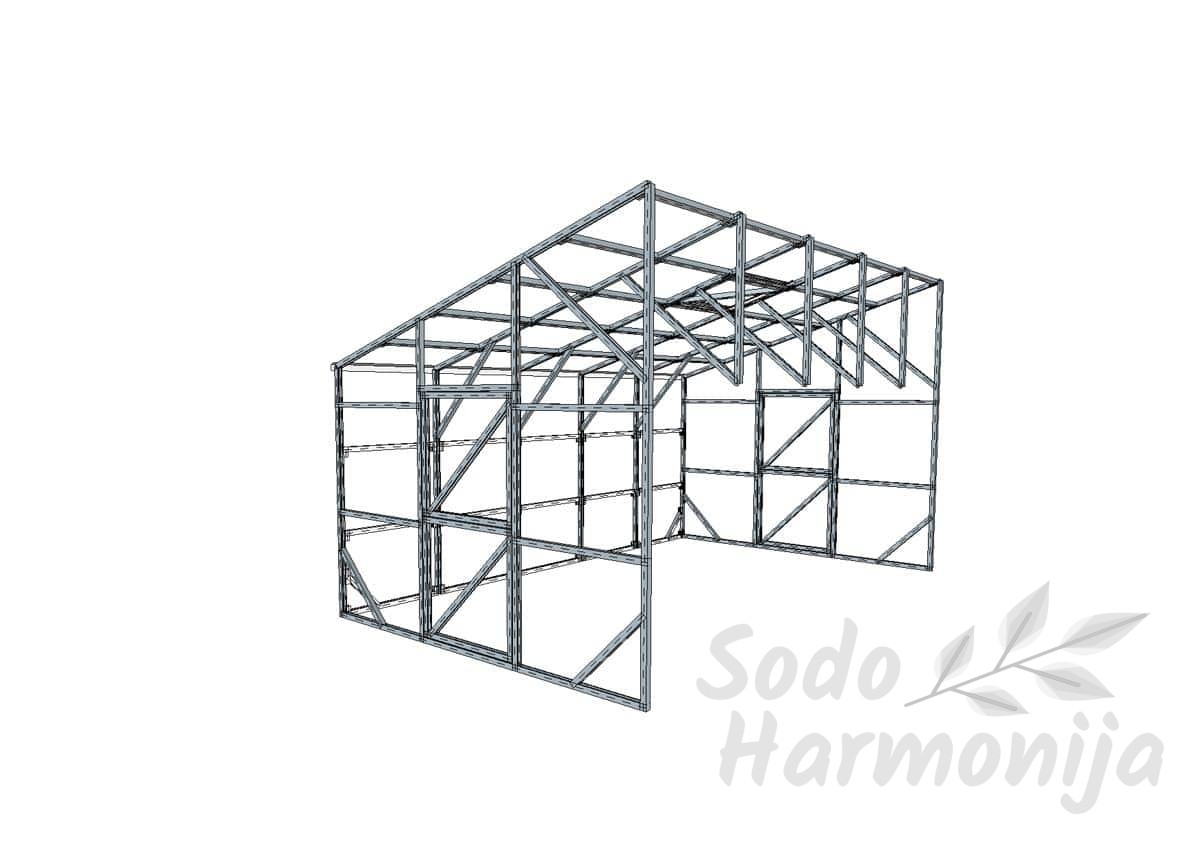 Vienšlaitis šiltnamis 3000x5000 6 mm