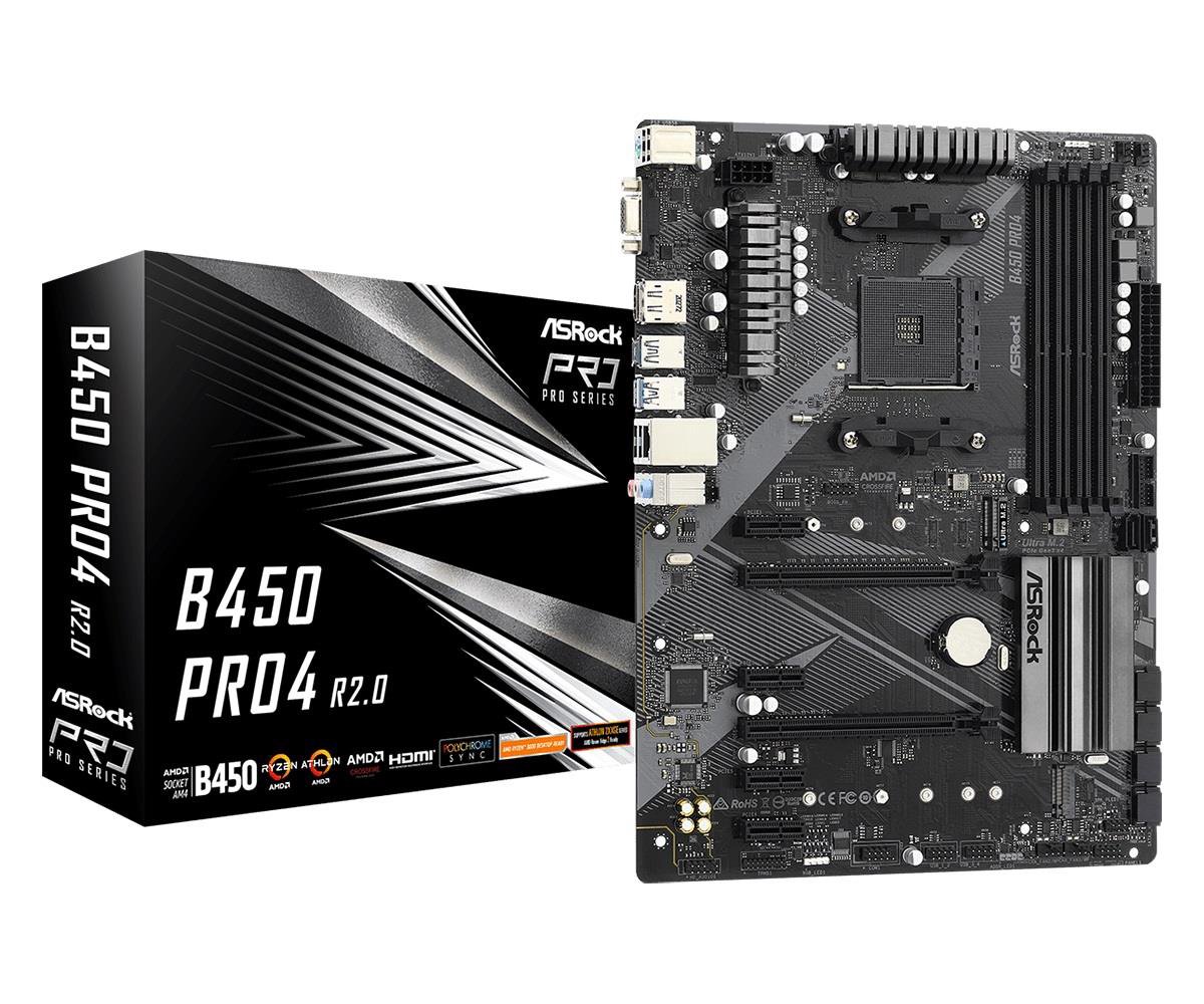 Pagrindinė plokštė ASROCK B450 PRO4 R2.0