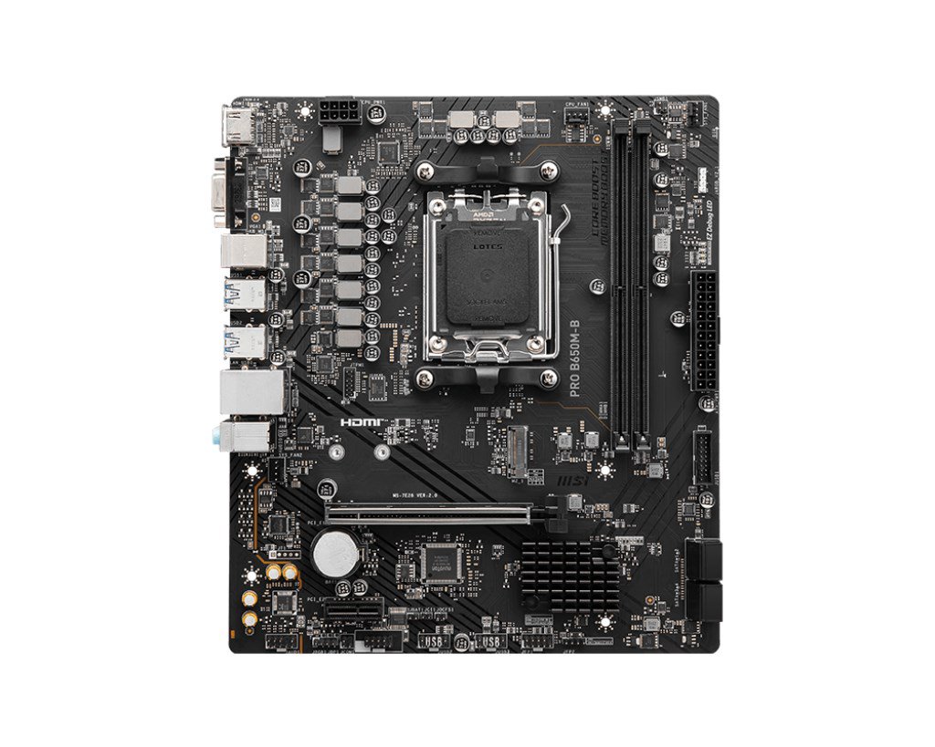 Pagrindinė plokštė MSI  PRO B650M-B  Processor family AMD  Processor socket AM5  DDR5  Supporte