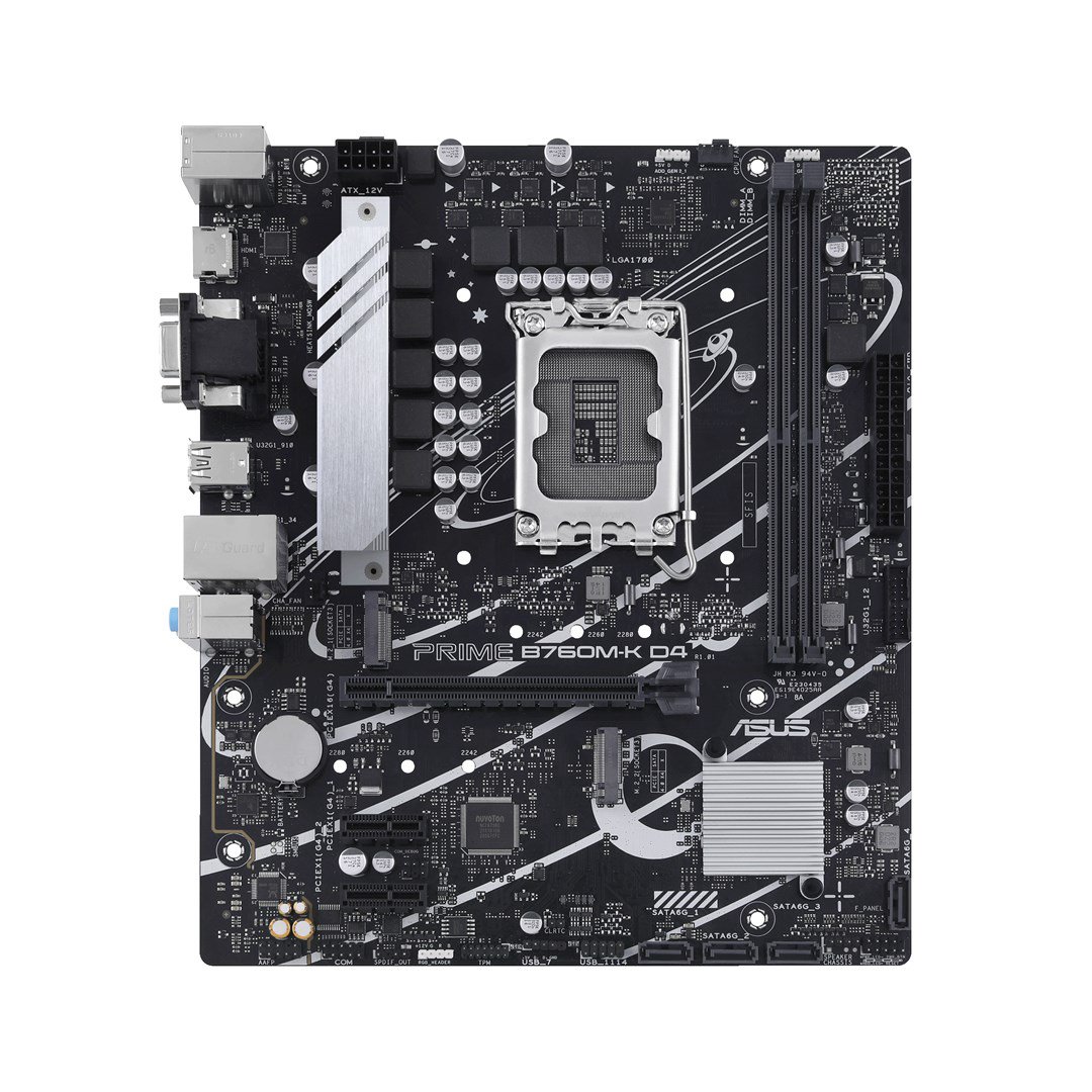 Pagrindinė plokštė Asus PRIME B760M-K D4 Processor family Intel, Processor socket  LGA1700, DDR4 DIM