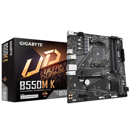 Pagrindinė plokštė Gigabyte  B550M K 1.0 M/B  Processor family AMD  Processor socket AM4  DDR4 D