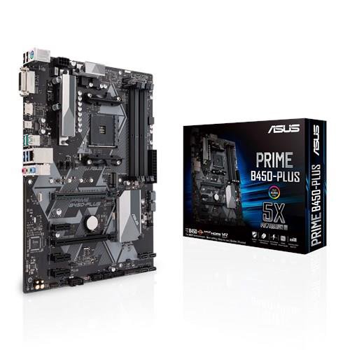 Pagrindinė plokštė Asus  PRIME B450-PLUS  Processor family AMD  Processor socket AM4  Memory slo