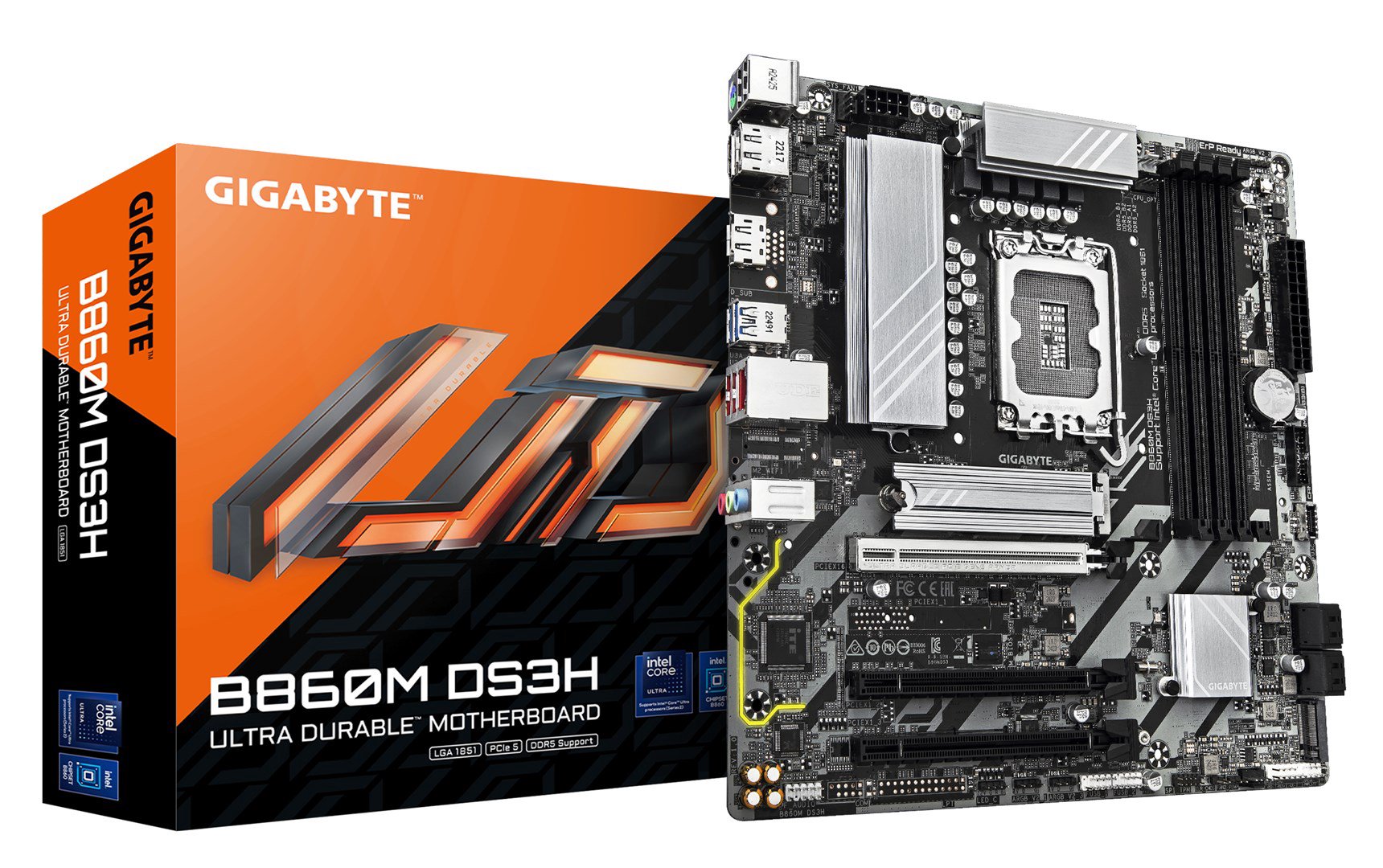 GIGABYTE B860M DS3H pagrindinė plokštė Intel B860 LGA 1851 (Socket V1) „micro ATX“