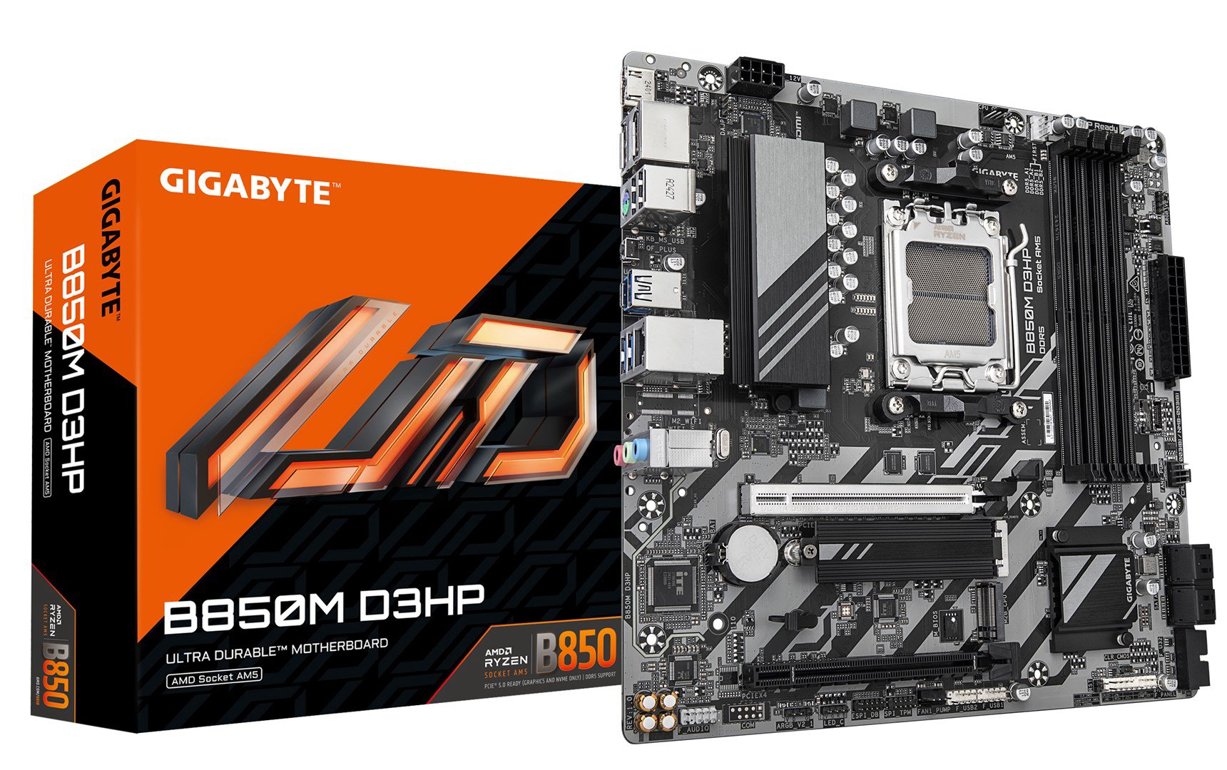 Pagrindinė plokštė Gigabyte B850M D3HP  Processor family AMD  Processor socket AM5  DDR5  Suppor